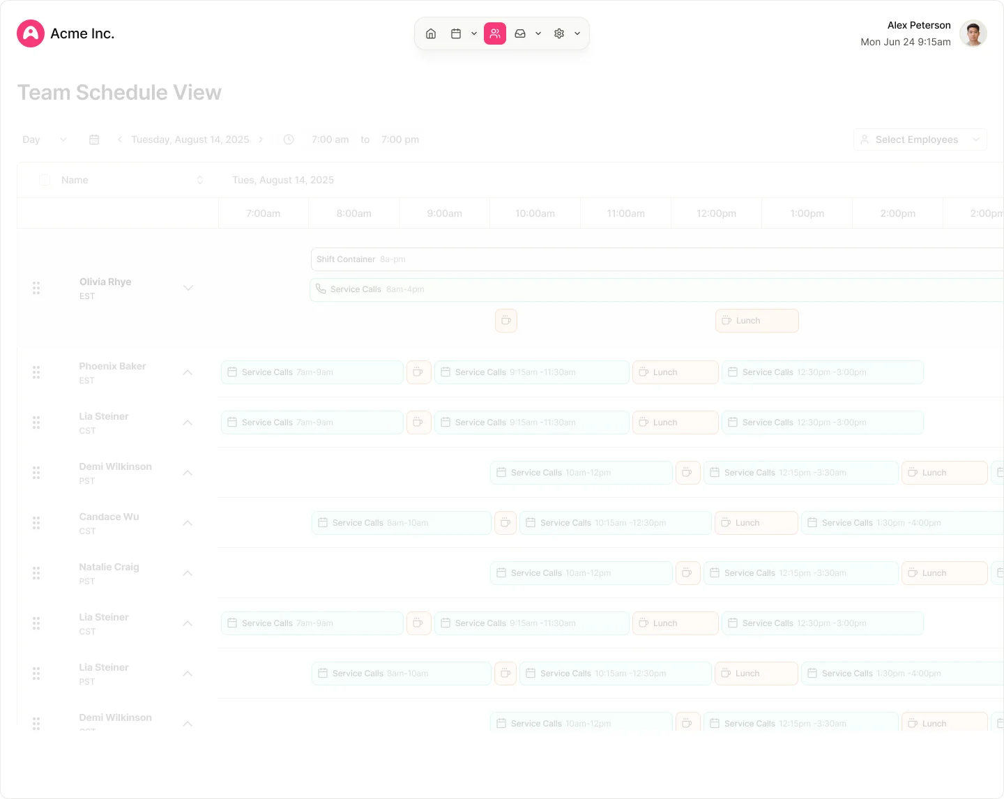 Before — floating top navigation bar